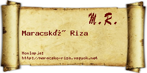 Maracskó Riza névjegykártya